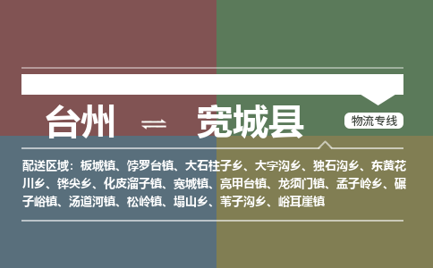 臺(tái)州到寬城縣物流專線