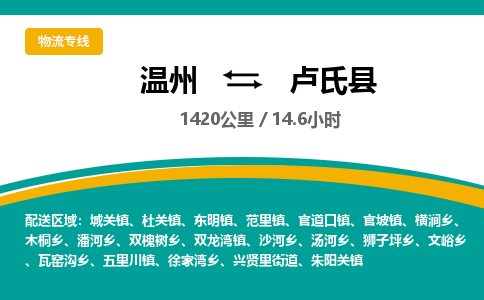 溫州到盧氏縣物流專(zhuān)線 溫州到盧氏縣物流專(zhuān)線