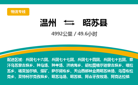 溫州到昭蘇縣物流專線 溫州到昭蘇縣物流專線